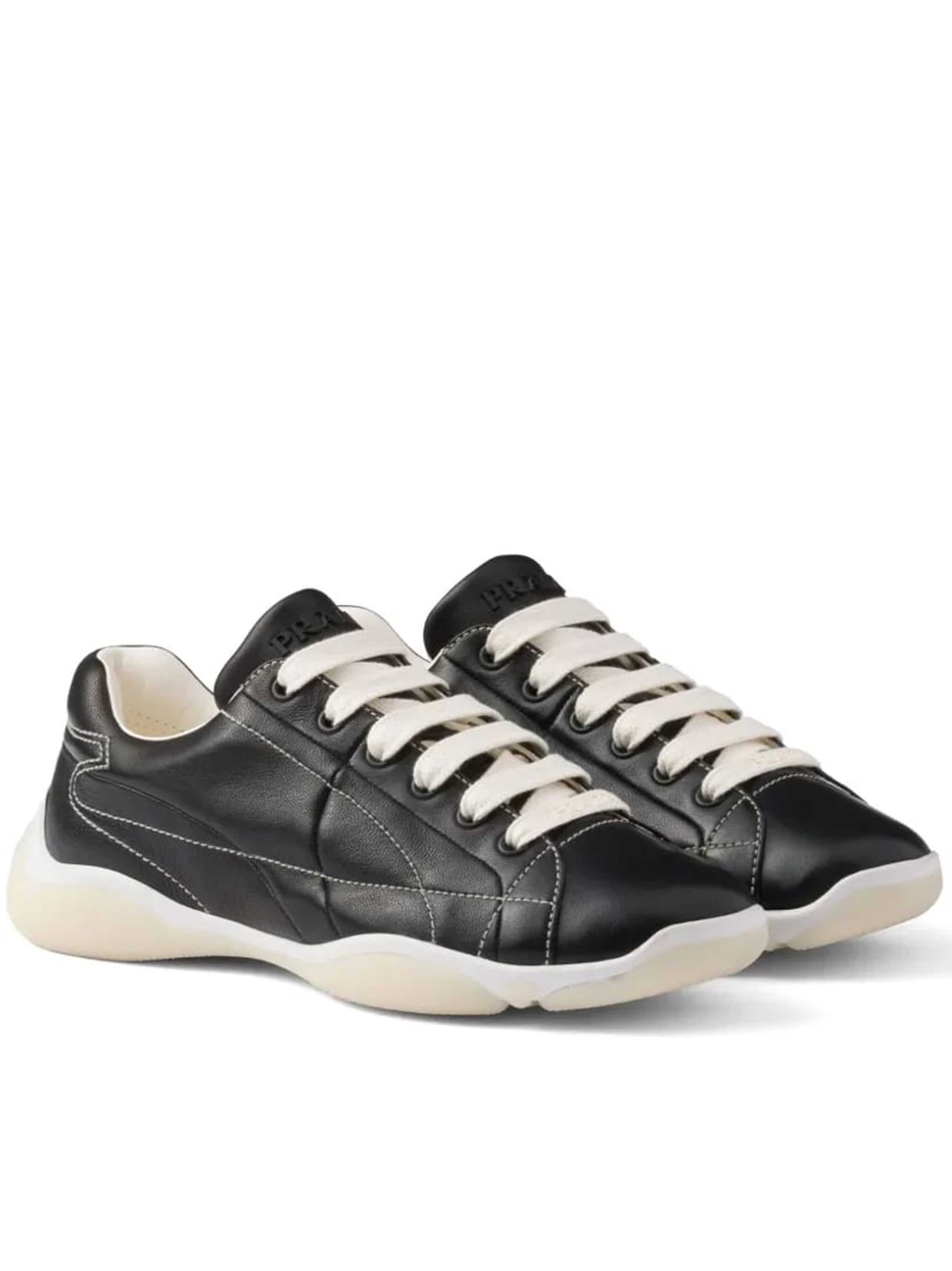 Spin Nappa Leather Geometric Sneakers