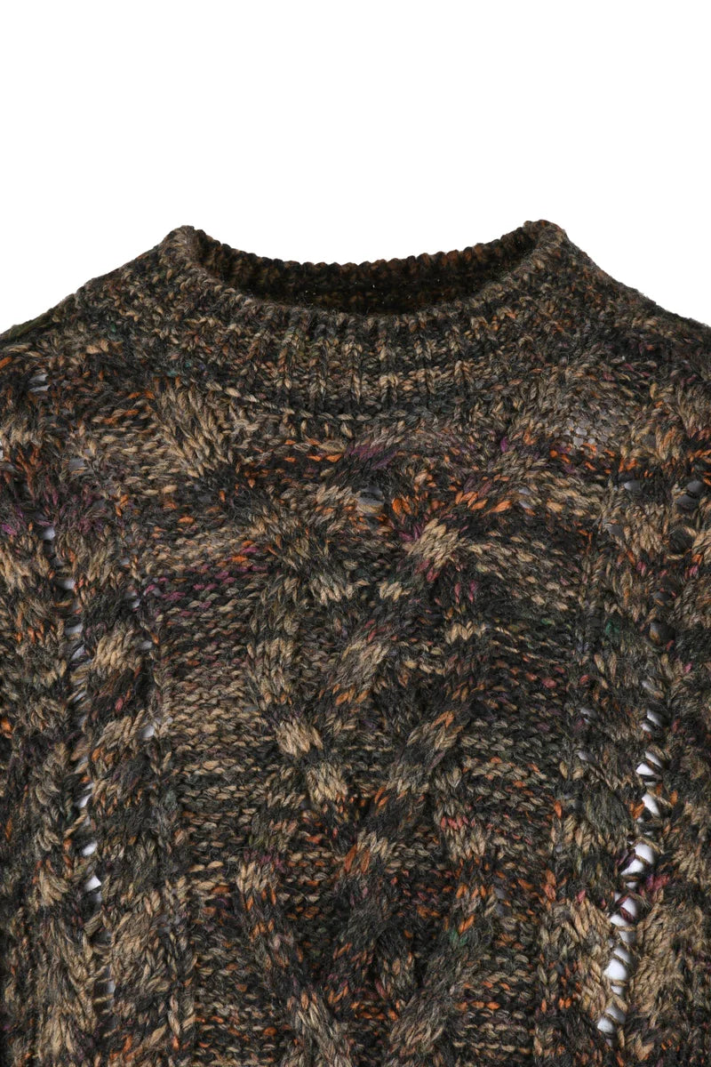 Crew Neck Sweater - Brown