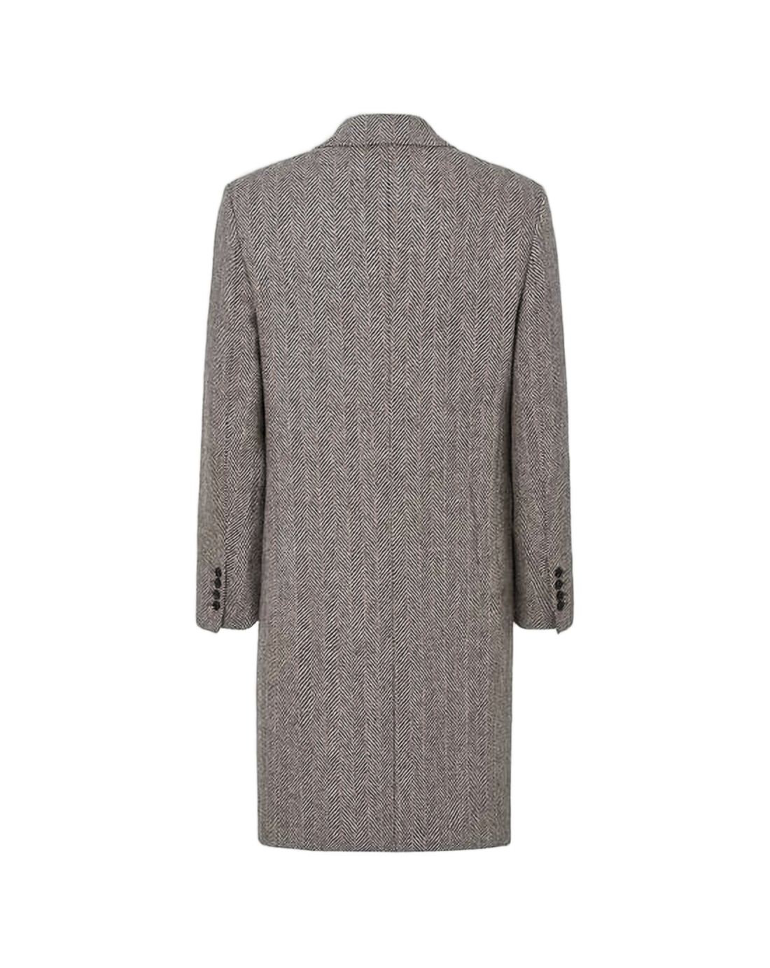 Classic Tailored Herringbone Wool Coat
