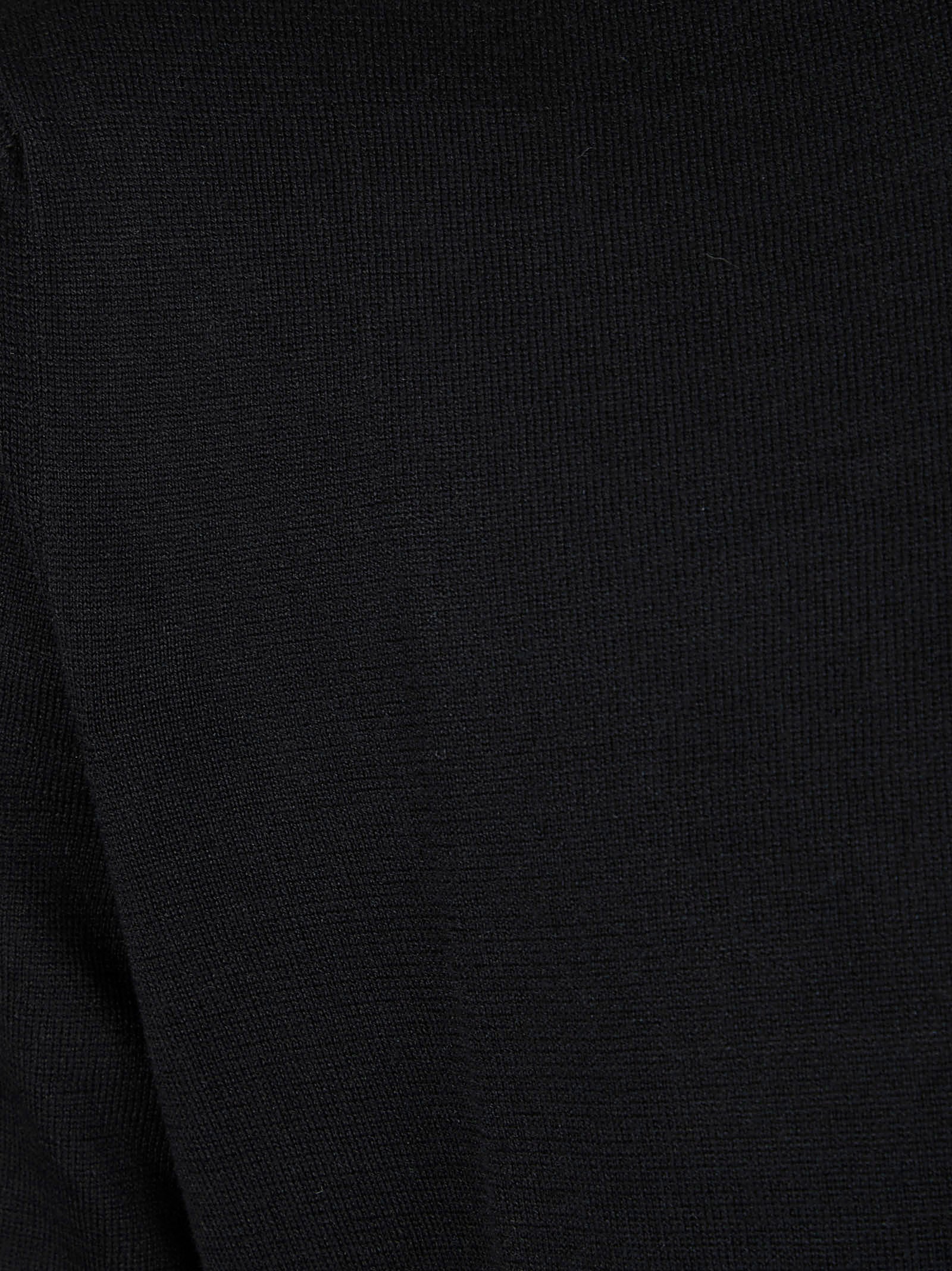 Short-Sleeve Crew Neck Black Cotton Sweater