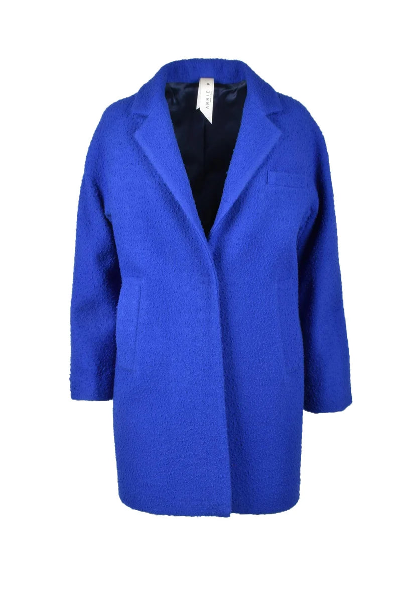 Wool Mohair Polyamide Coat - Blue