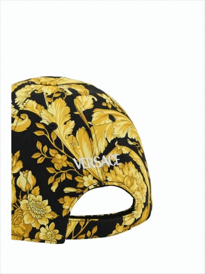 Baroque Floral Pattern Cotton Baseball Cap by Versace