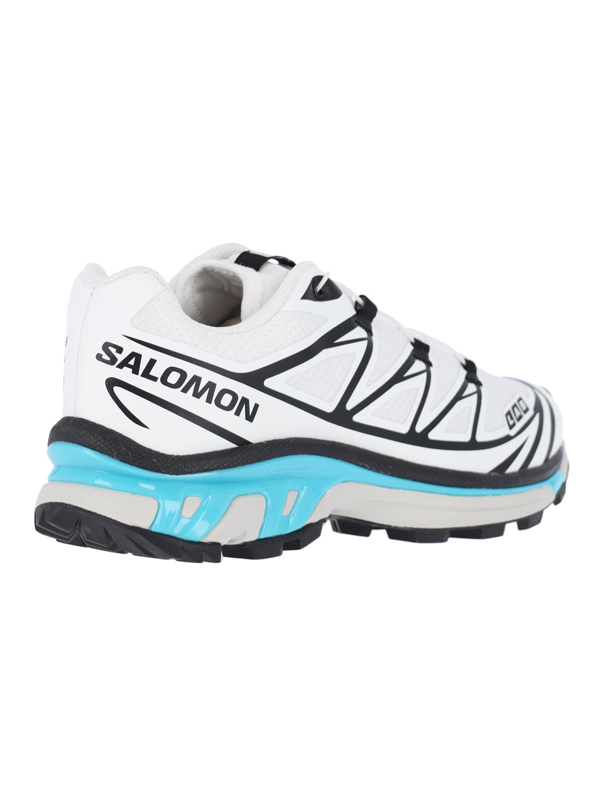 White Geometric Accent Streamlined Sneakers