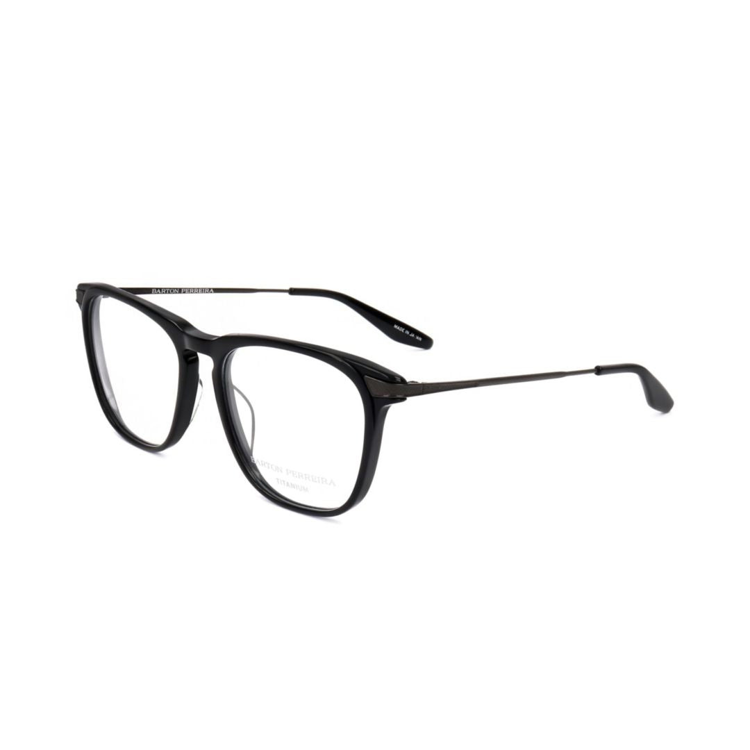 Bp5274 542lh Rectangular Black Plastic Eyeglasses with Metal Temples