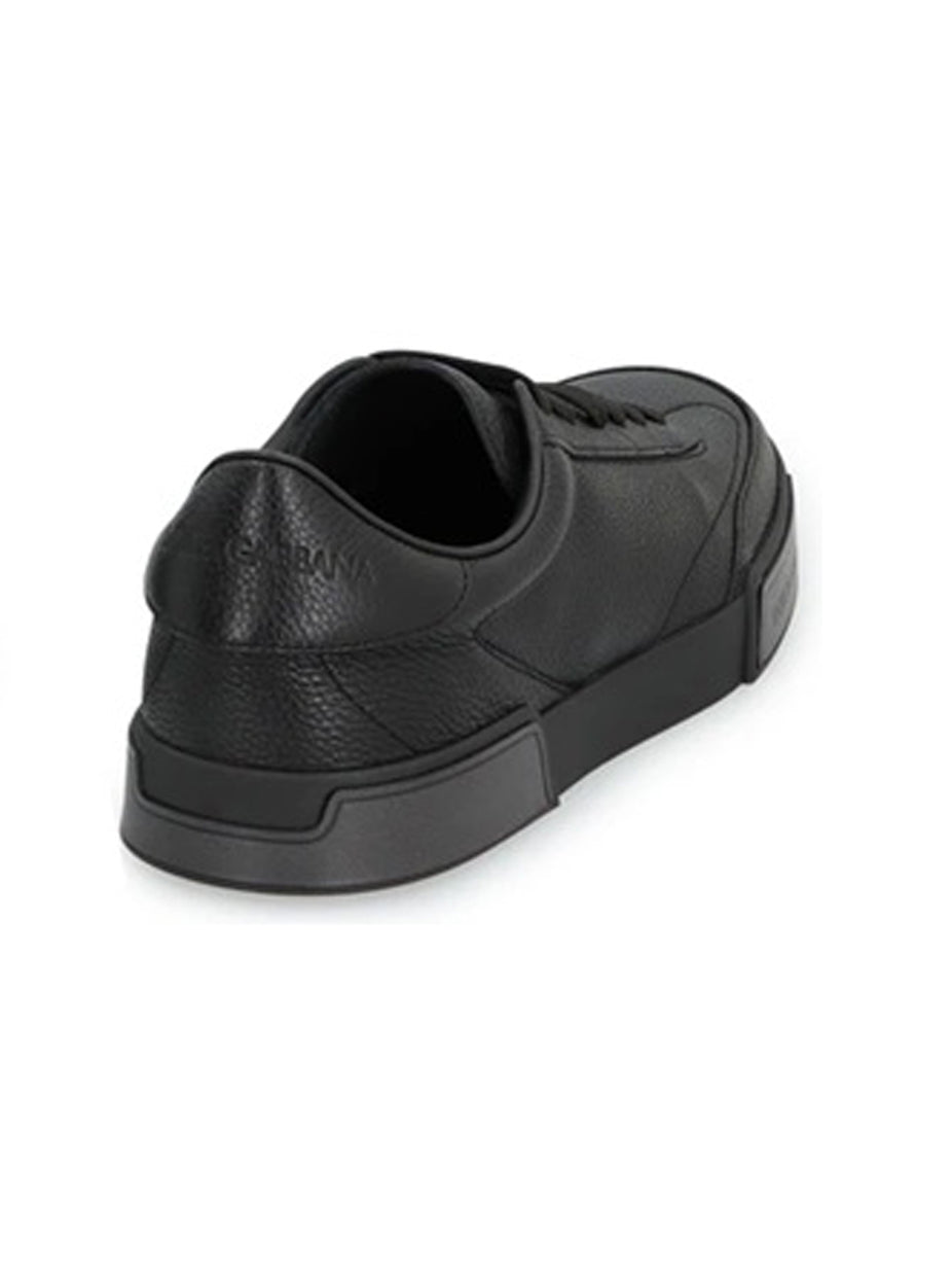 Low-Top Textured Black Sneakers