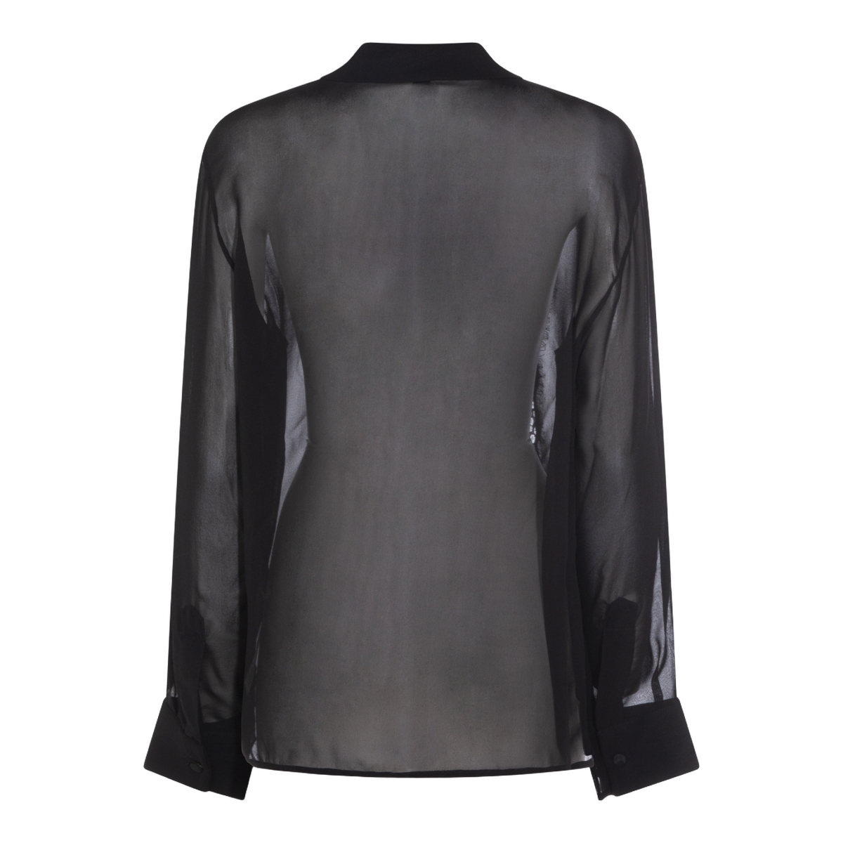 Tailored Black Shirt With Button-Down Front