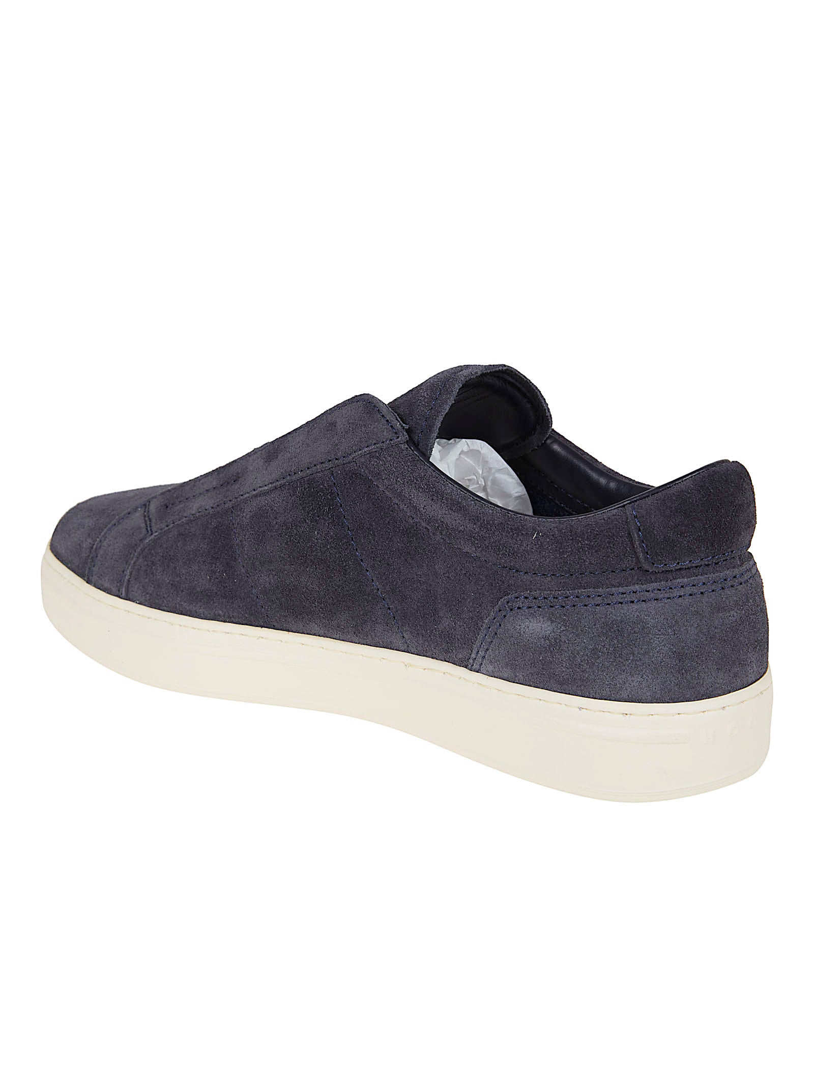 Blue Suede Slip-On Sneakers