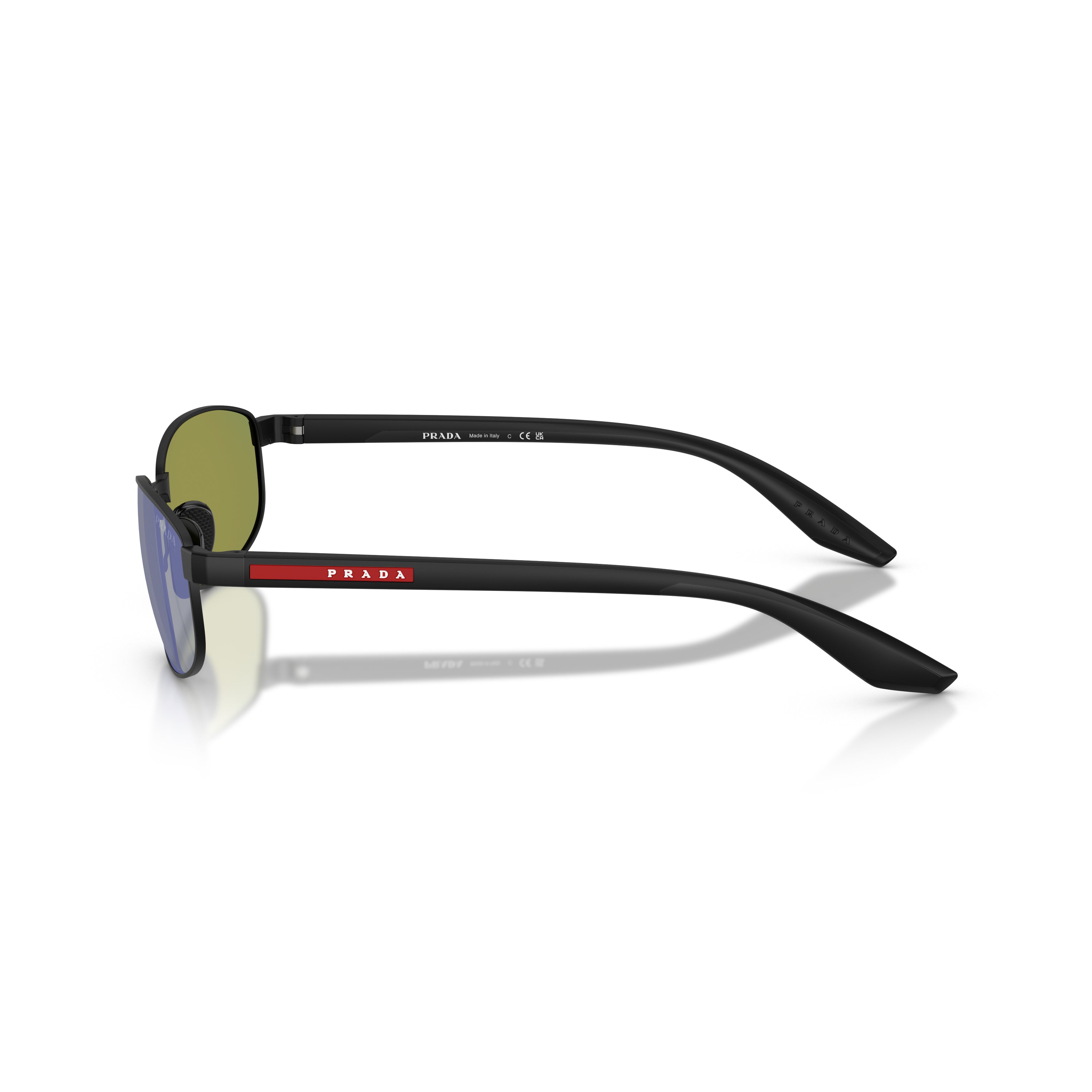 0ps B53s Rectangular Black Metal Sunglasses
