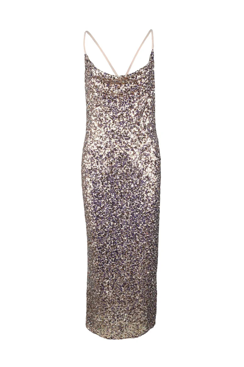 Long Sequin Dress - Pink