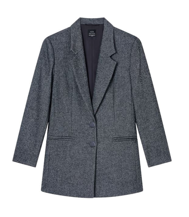 Tailored Grey Blazer With Notch Lapel