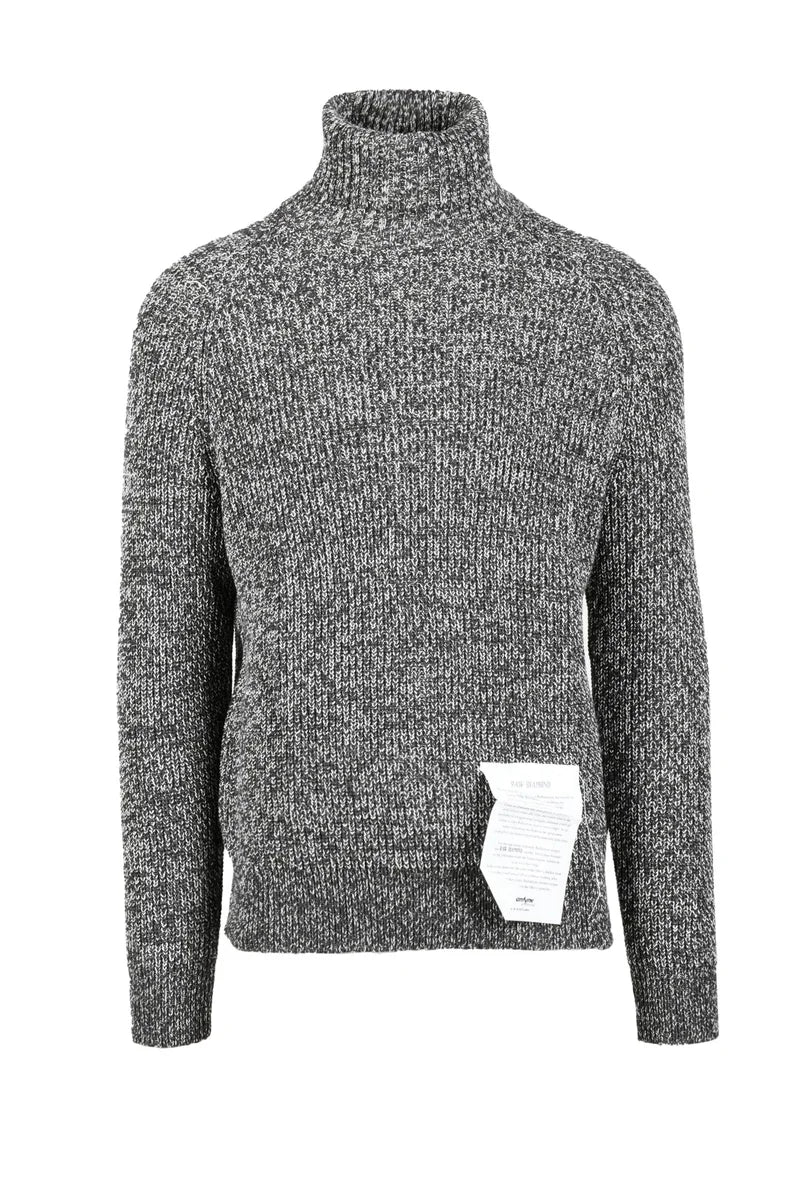 Cashmere Sweater High Neck - White/Brown