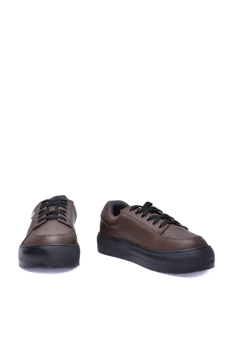Leather Sneakers - Brown/Black