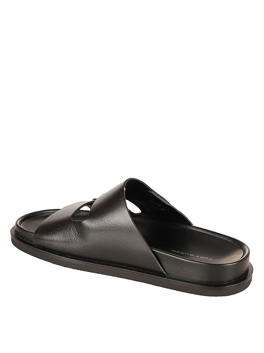 Black Bovine Leather Sandals