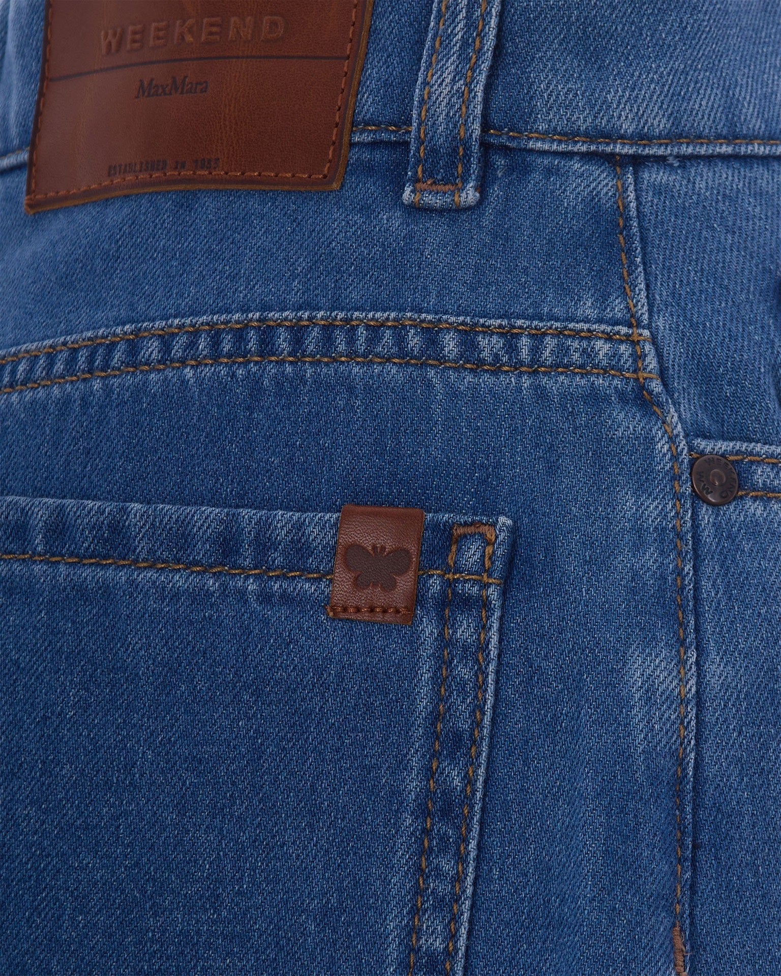 Wide-Length Blue Jeans