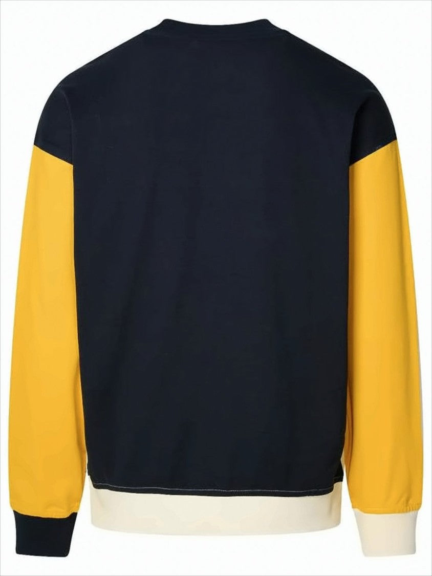 Color-Block Long-Sleeve T-Shirt with Bold Lettering