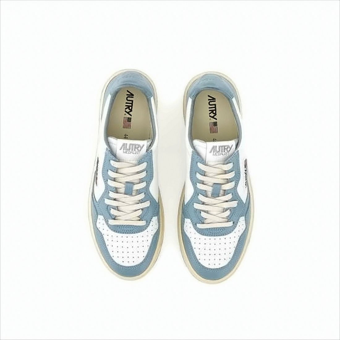 Autry Low-Top Sneakers with Smooth Leather Panels and Perforated Detailing