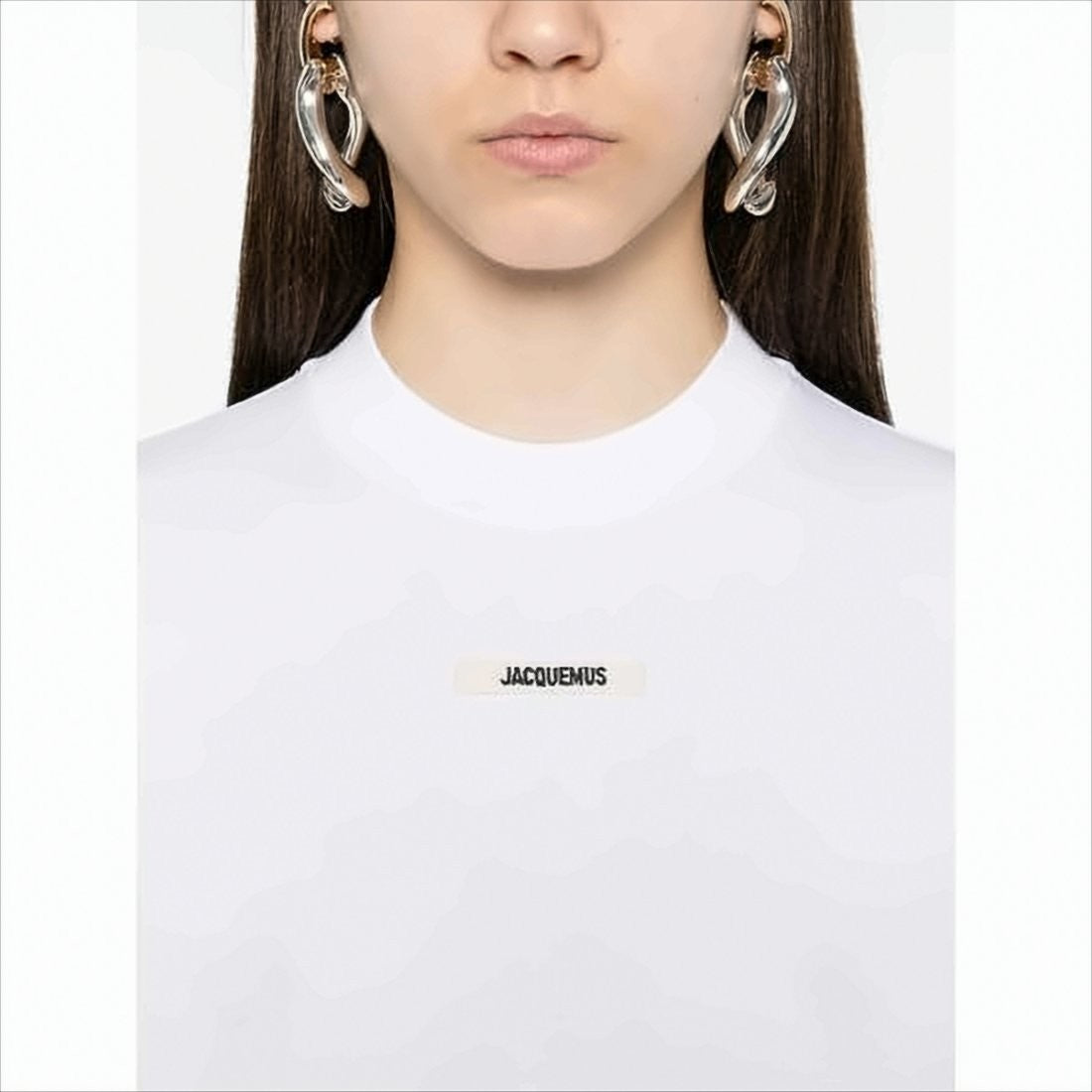 Fitted Long-Sleeve Top with High Neckline