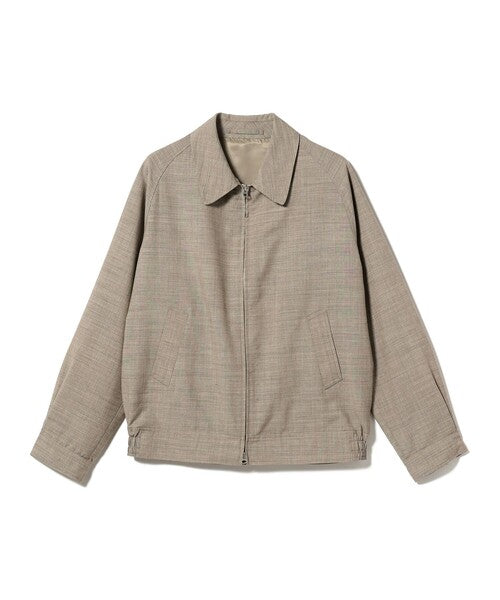 Zip-Up Lightweight Jacket With Classic Collar And Textured Fabric