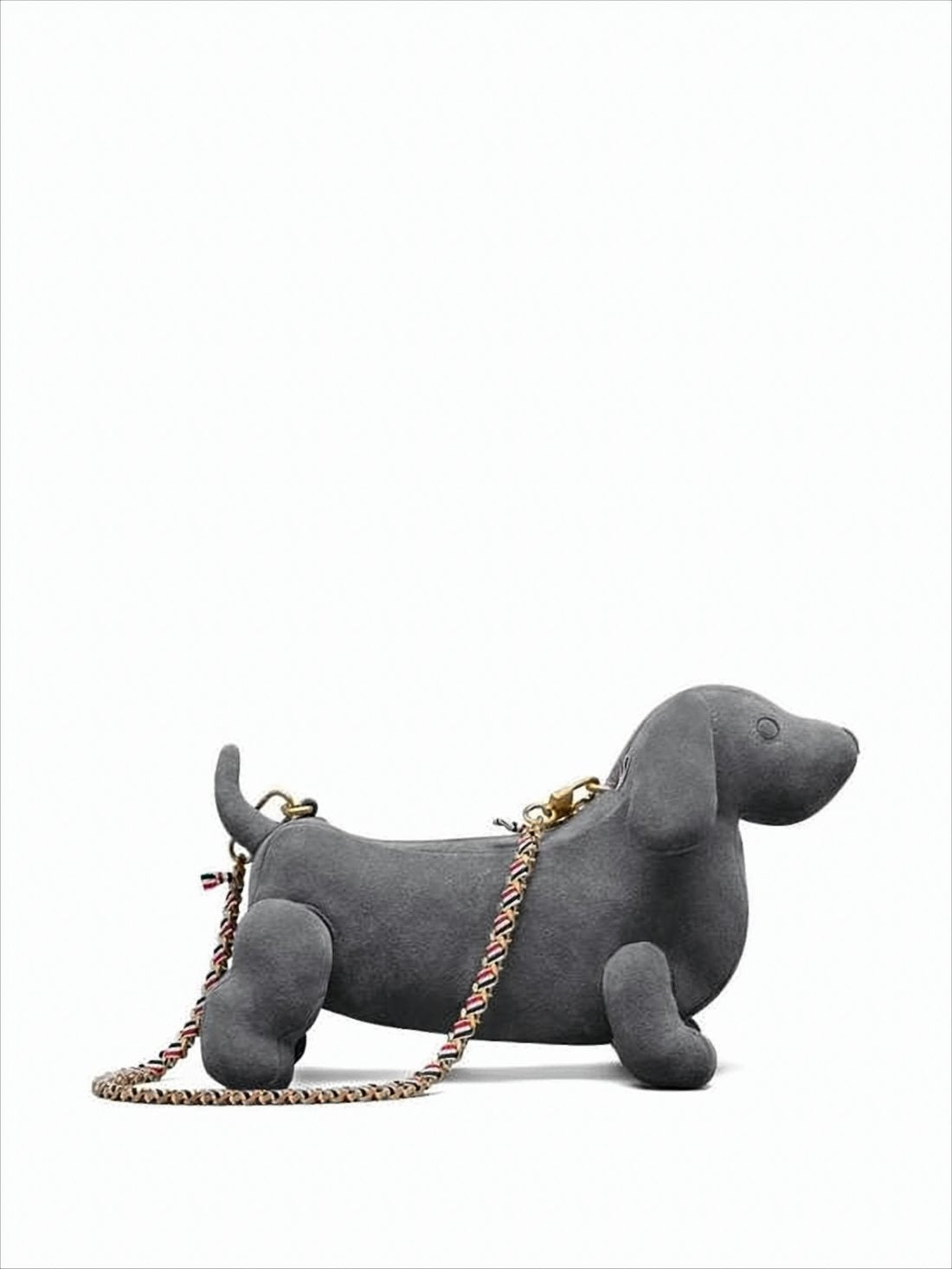 Dachshund-Motif Calf Leather Clutch
