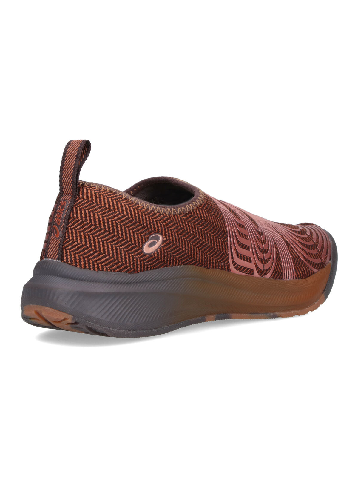 Brown Swirling Pattern Slip-On Sneakers