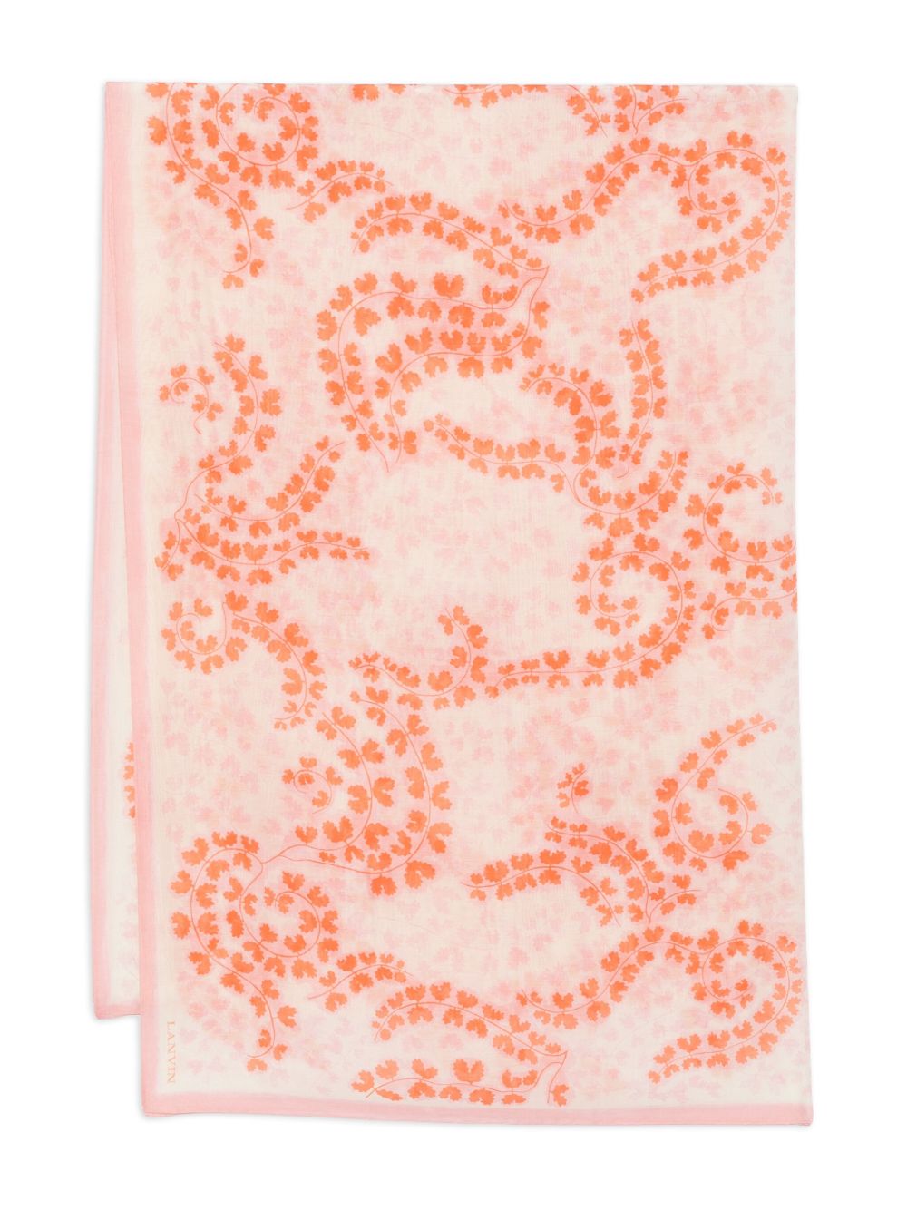 Square Scarf in Pink Cotton-Silk Blend