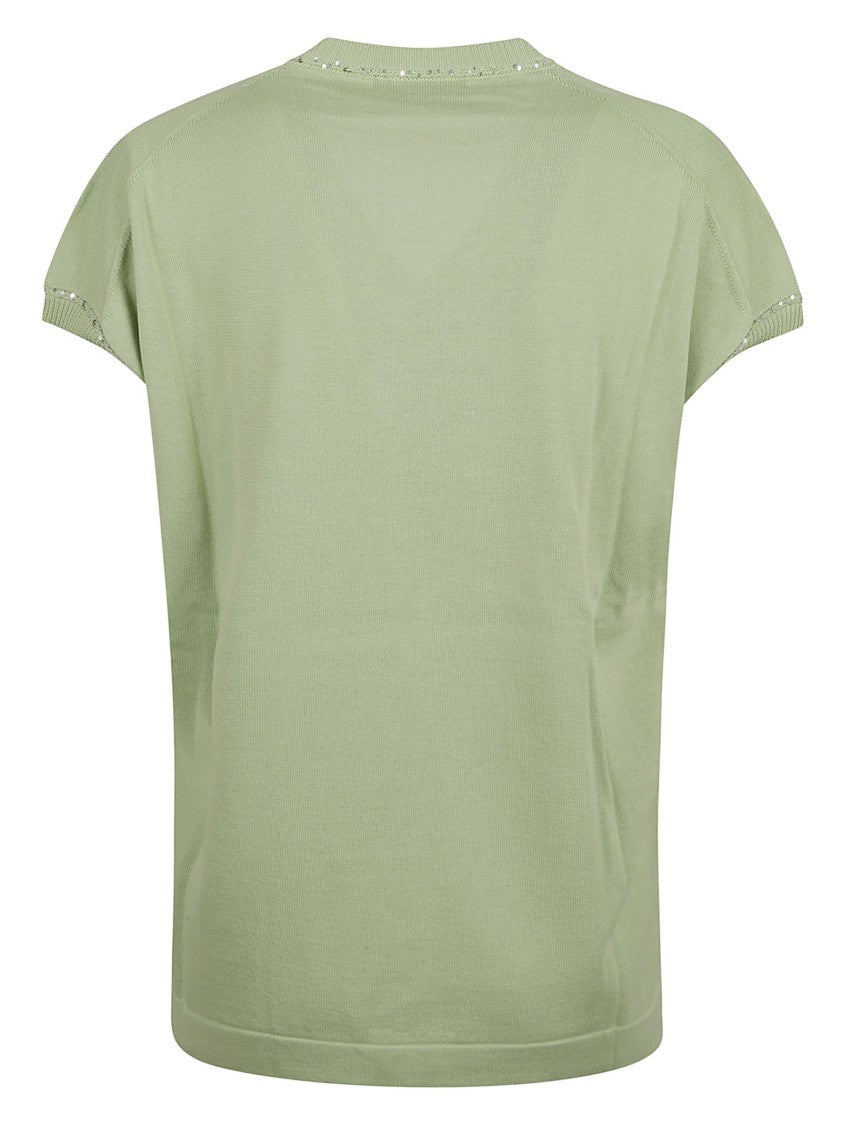 V-Neck T-Shirt With Subtle Embellishments