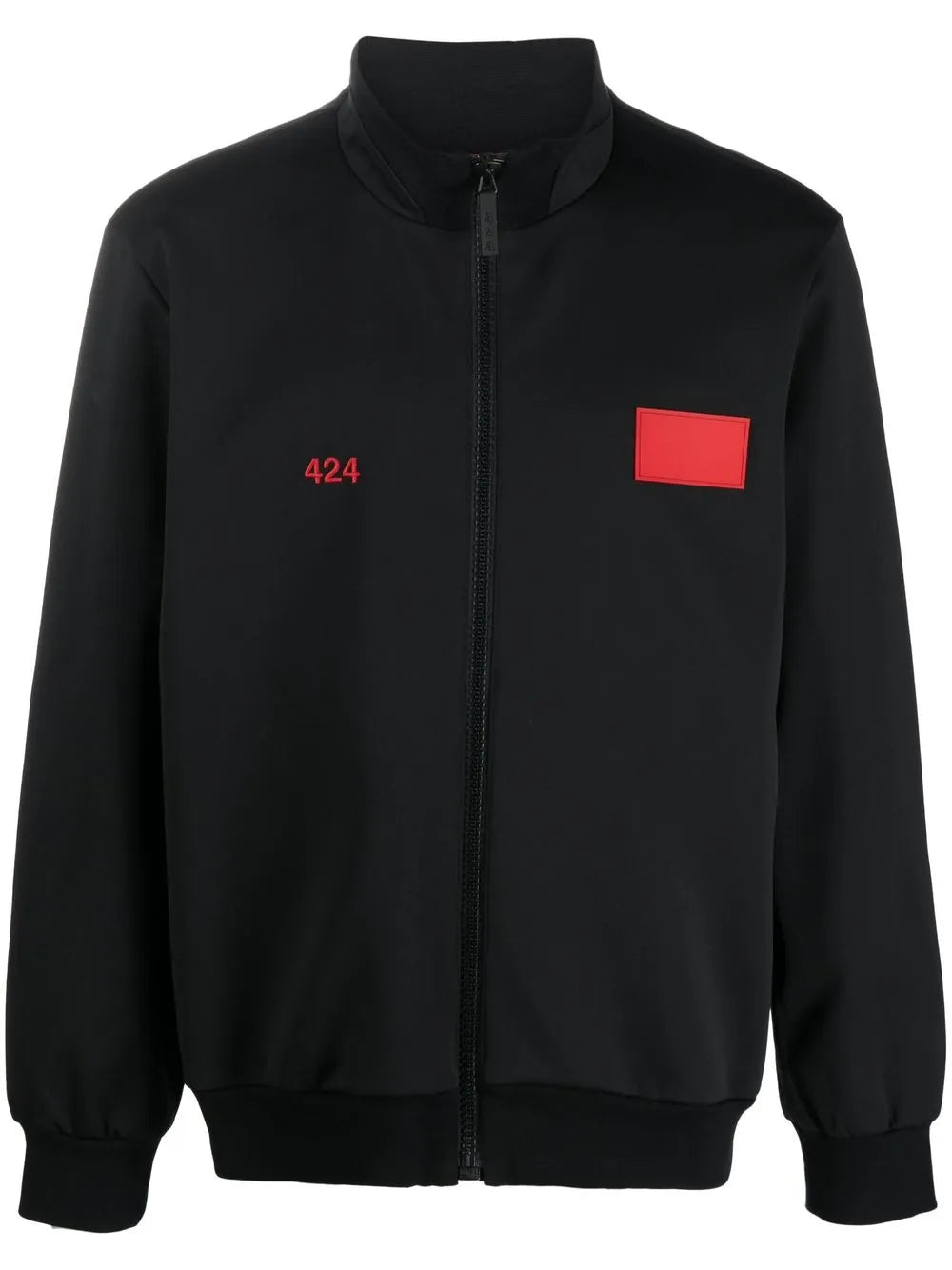 Structured Giubbino Jacket With Front Zipper And Ribbed Details