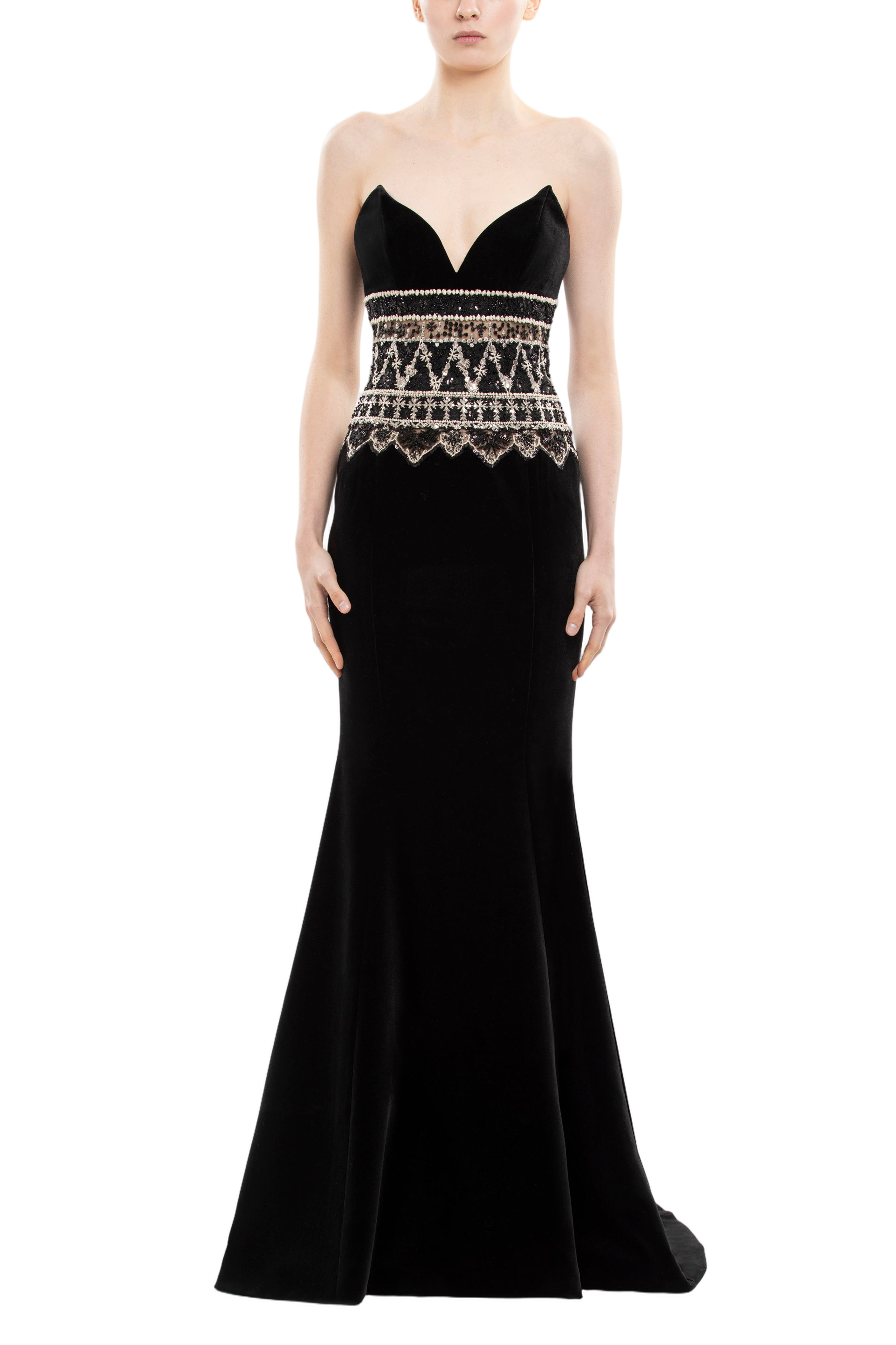 Strapless Dress With Embroidered Detailing