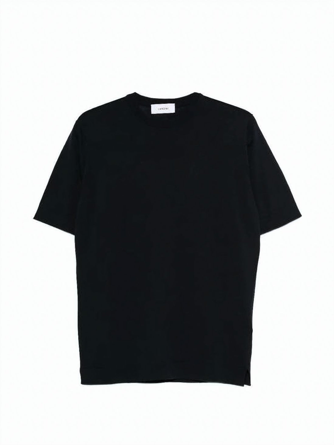 Fitted Black Cotton Short Sleeve Tops