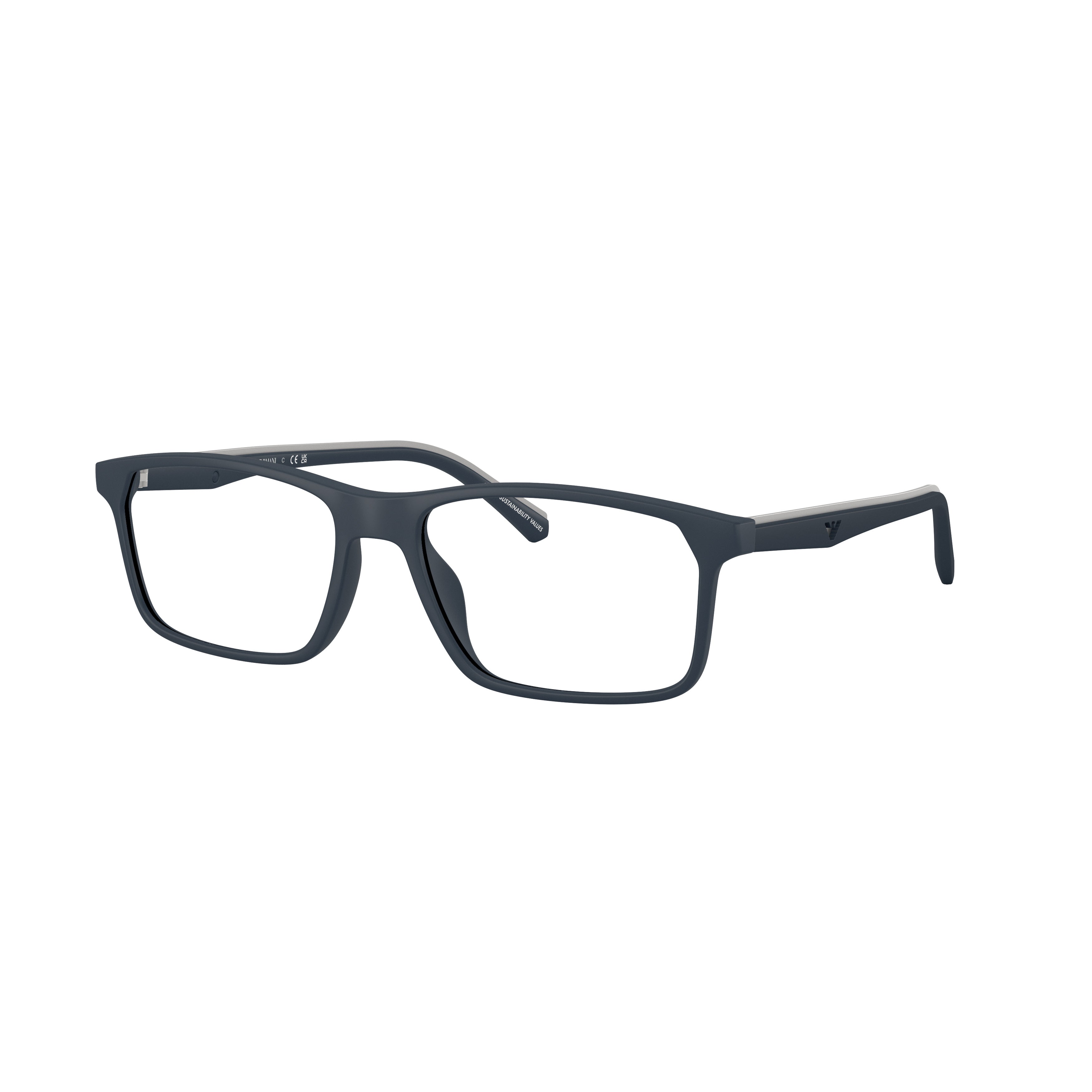 0ea3266u Rectangular Matte Black Eyeglass Frames with Subtle Branding