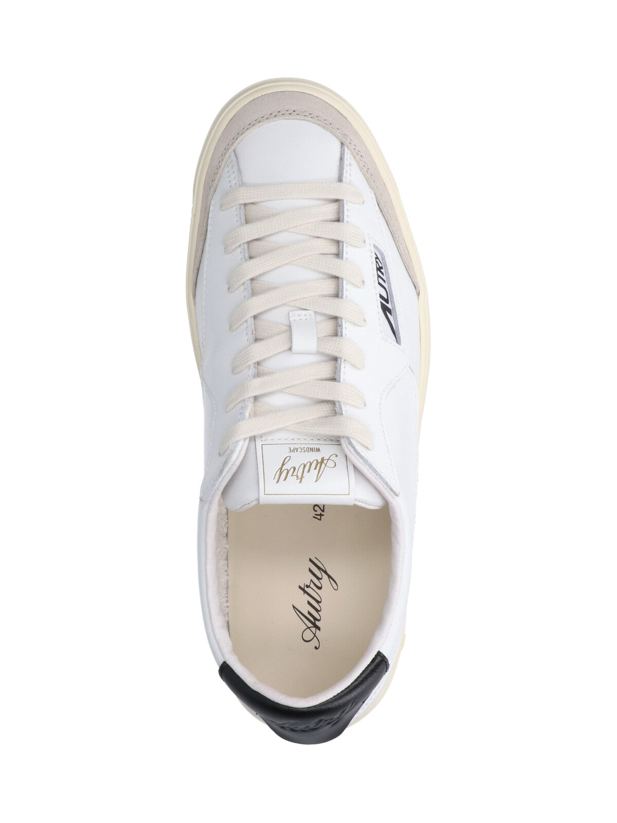 White Windscape Black Tab Leather Sneakers