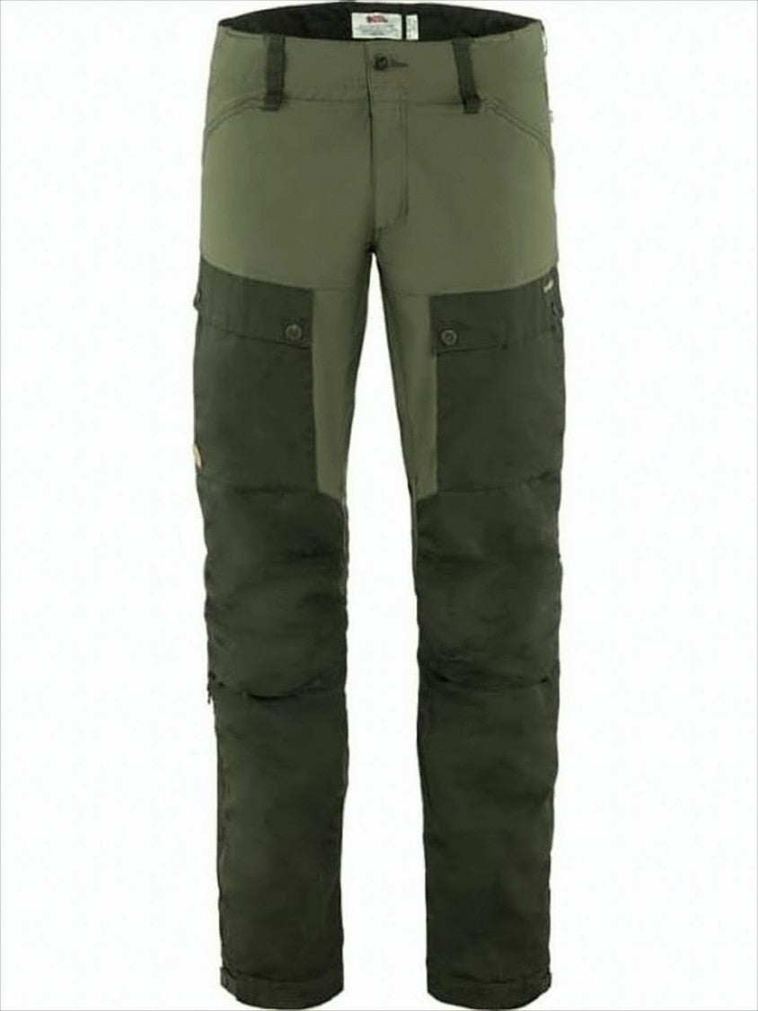 Two-Tone Straight Fit Pants With Reinforced Detailing