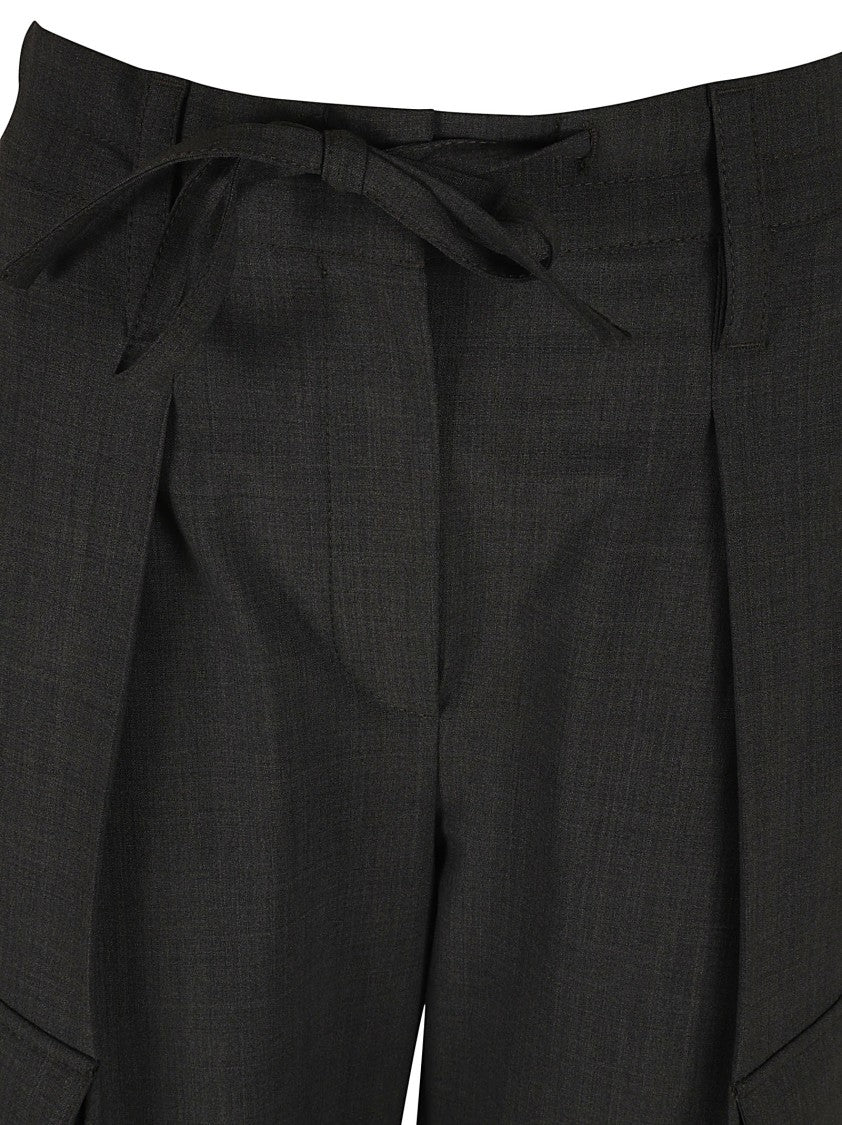 Tailored Grey Trousers With Cargo Pockets