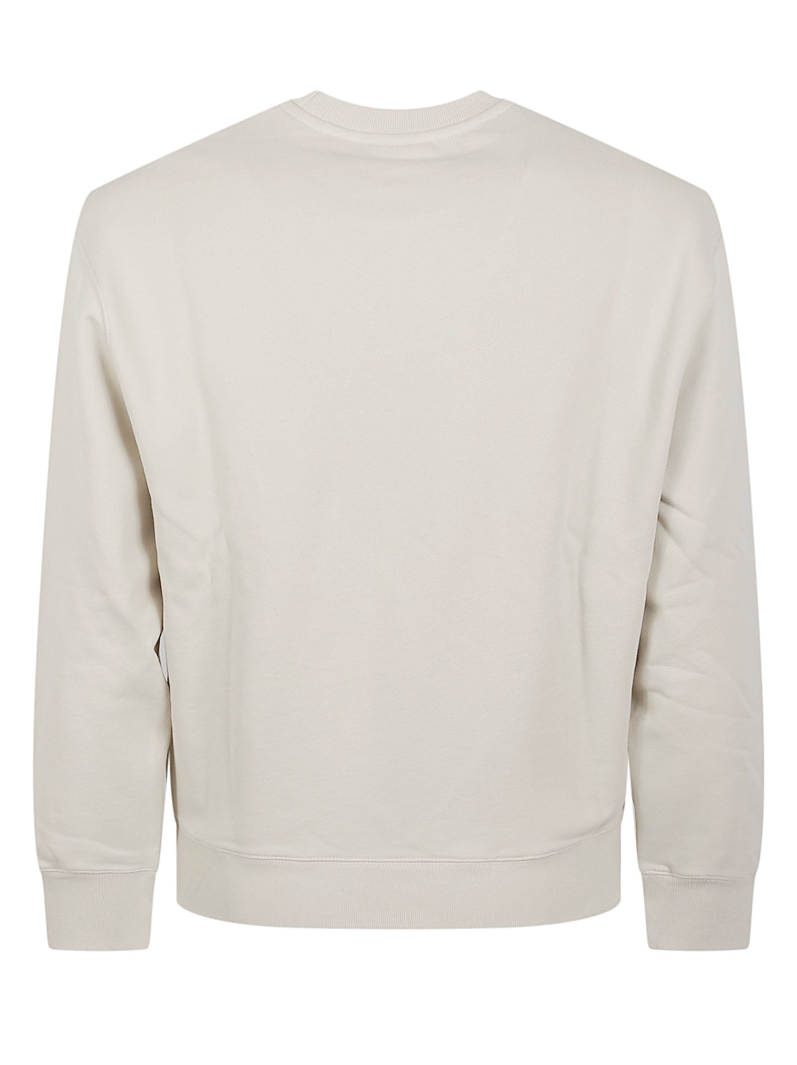 Minimalist Crew Neck Cotton Sweater with Embroidered Logo