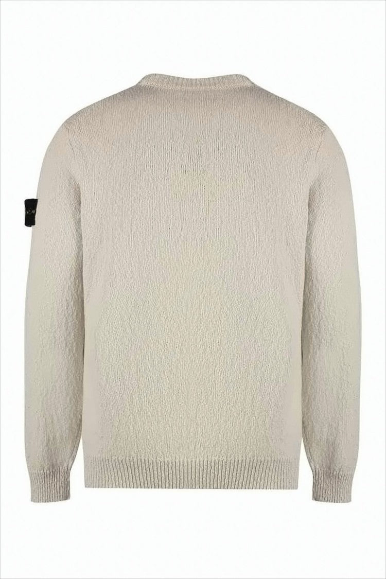 Textured Knit Sweater with Crew Neckline