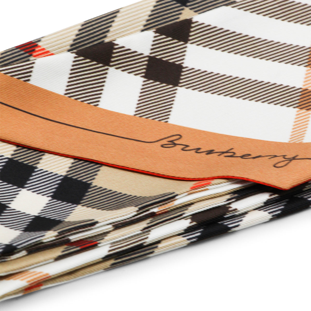 Silk Scarf with Classic Check Motif