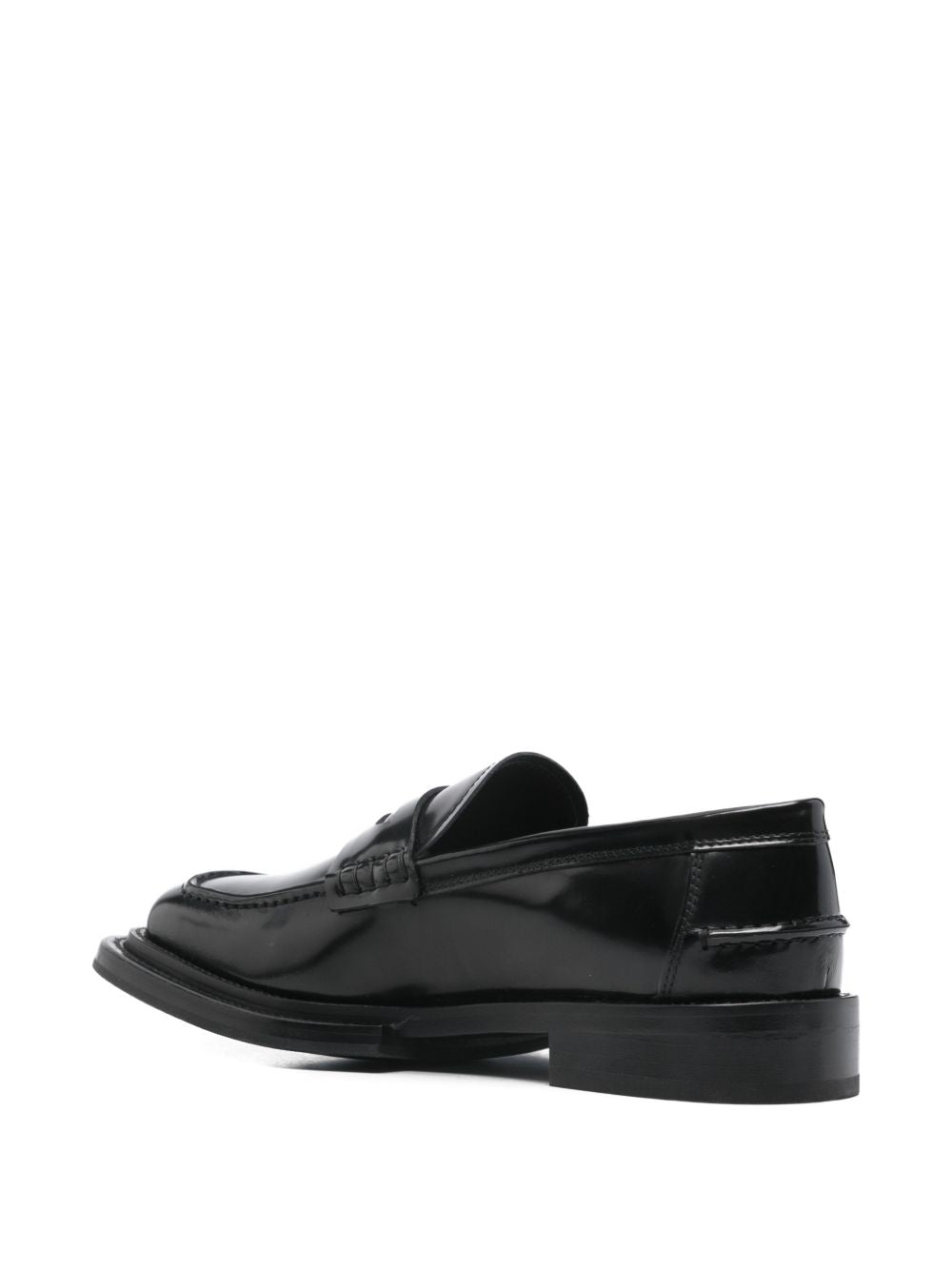 Polished Silk And Nylon Black Loafers