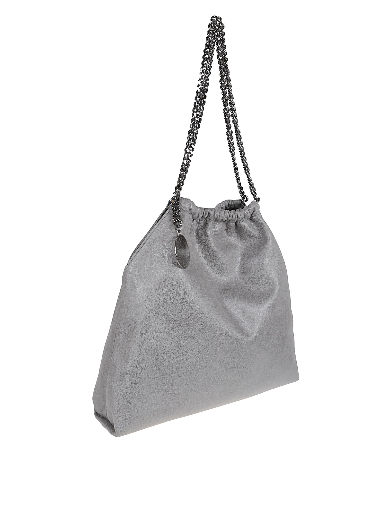 Medium Grey Falabella Shoulder Bag with Ruthenium Chains