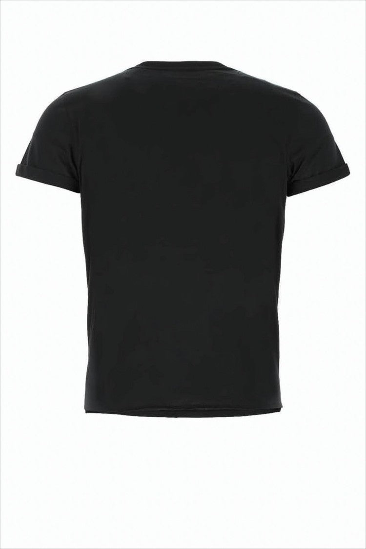 Fitted Short-Sleeve Crop Top with Centered Logo