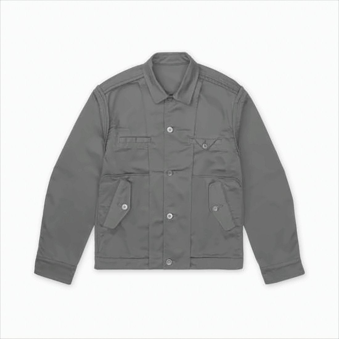 Structured Grey Jacket with Classic Collar