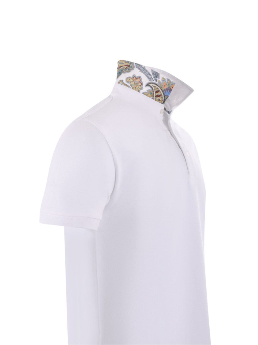 Classic Fit White Polo With Ribbed Collar