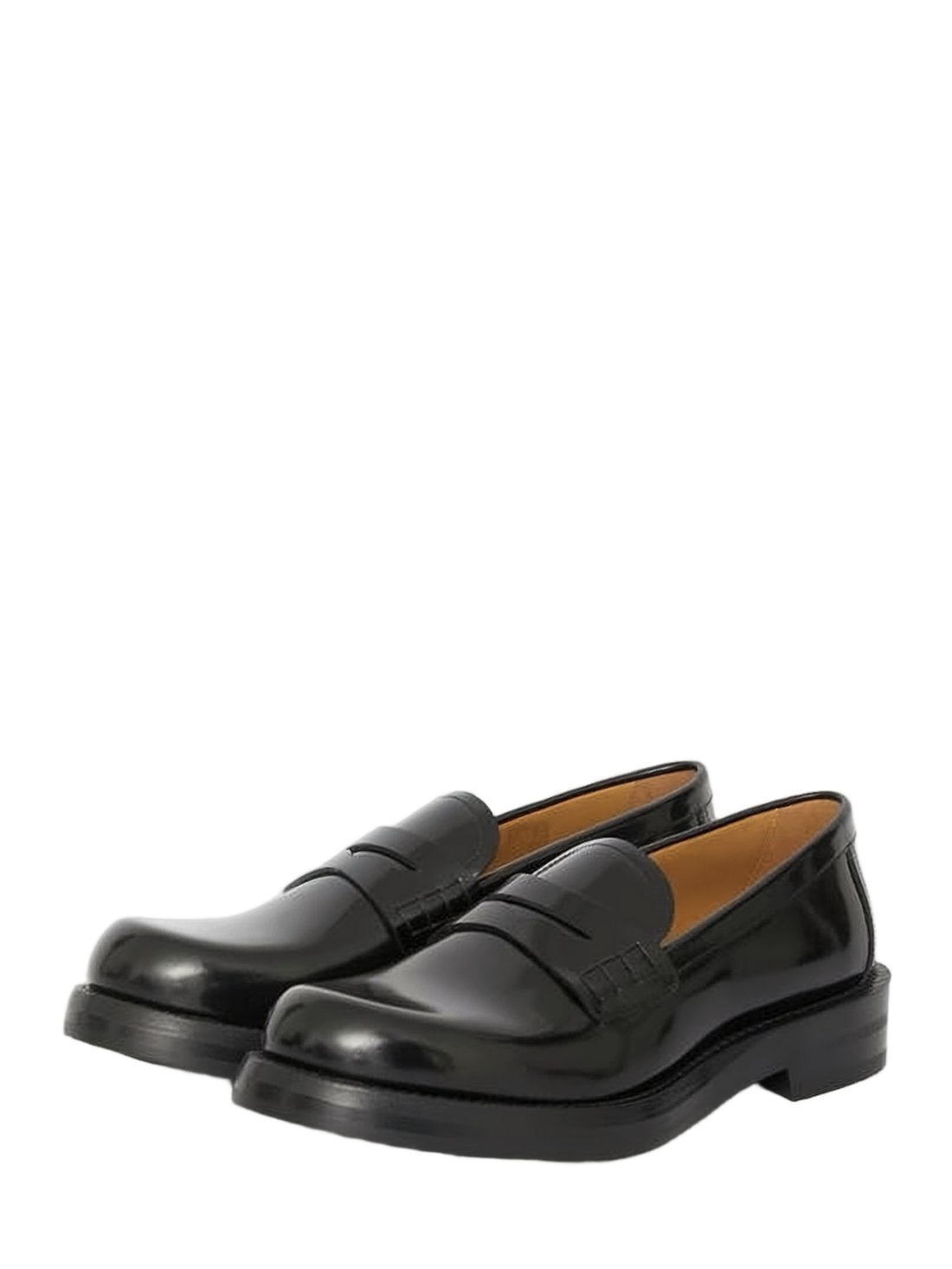 Polished Black Leather Loafers