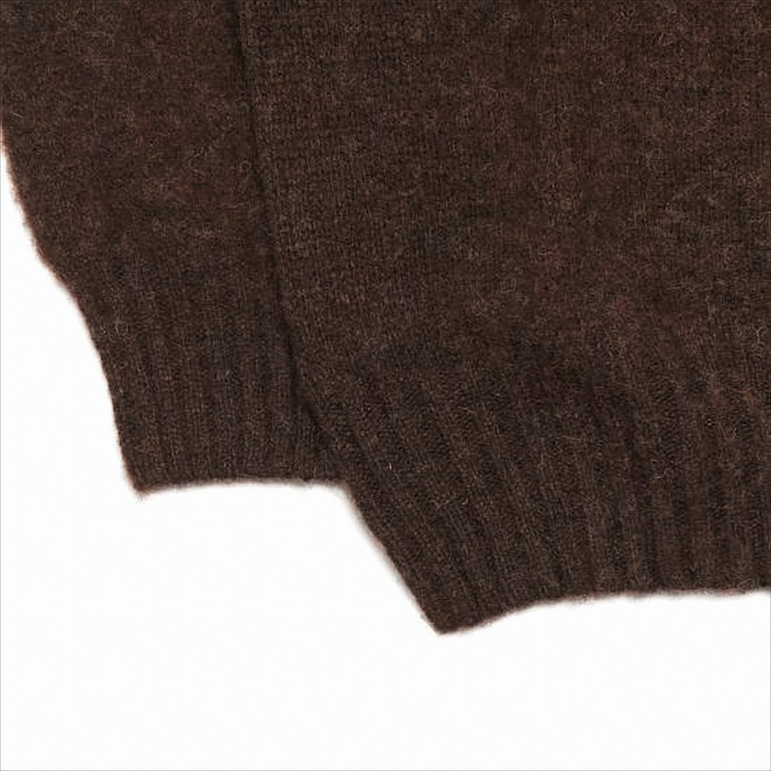 Fuzzy Texture Brown Wool Sweater