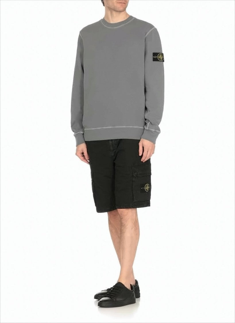 Relaxed Fit Long Sleeve Sweatshirt with Compass Patch