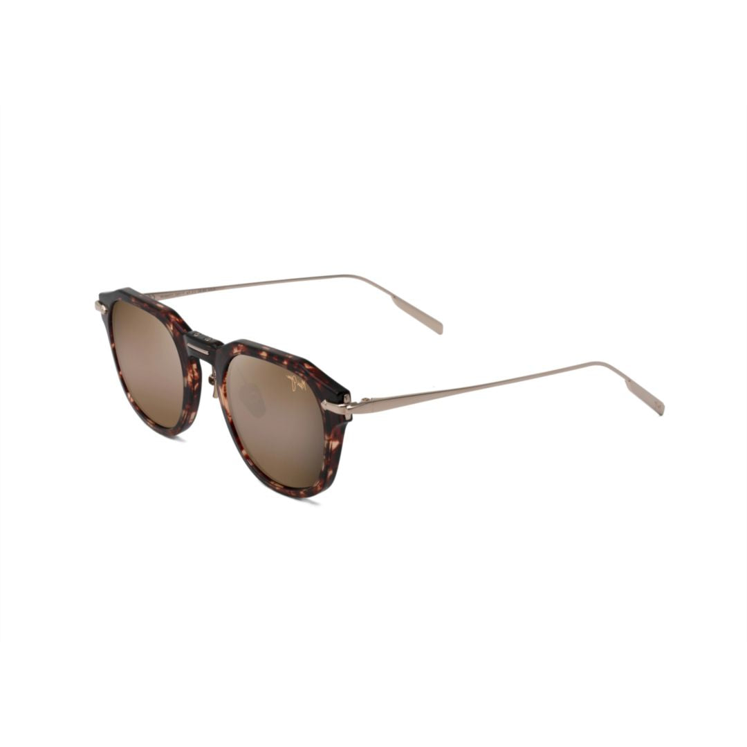 Alika Classic Square Tortoiseshell Sunglasses with Metallic Temples