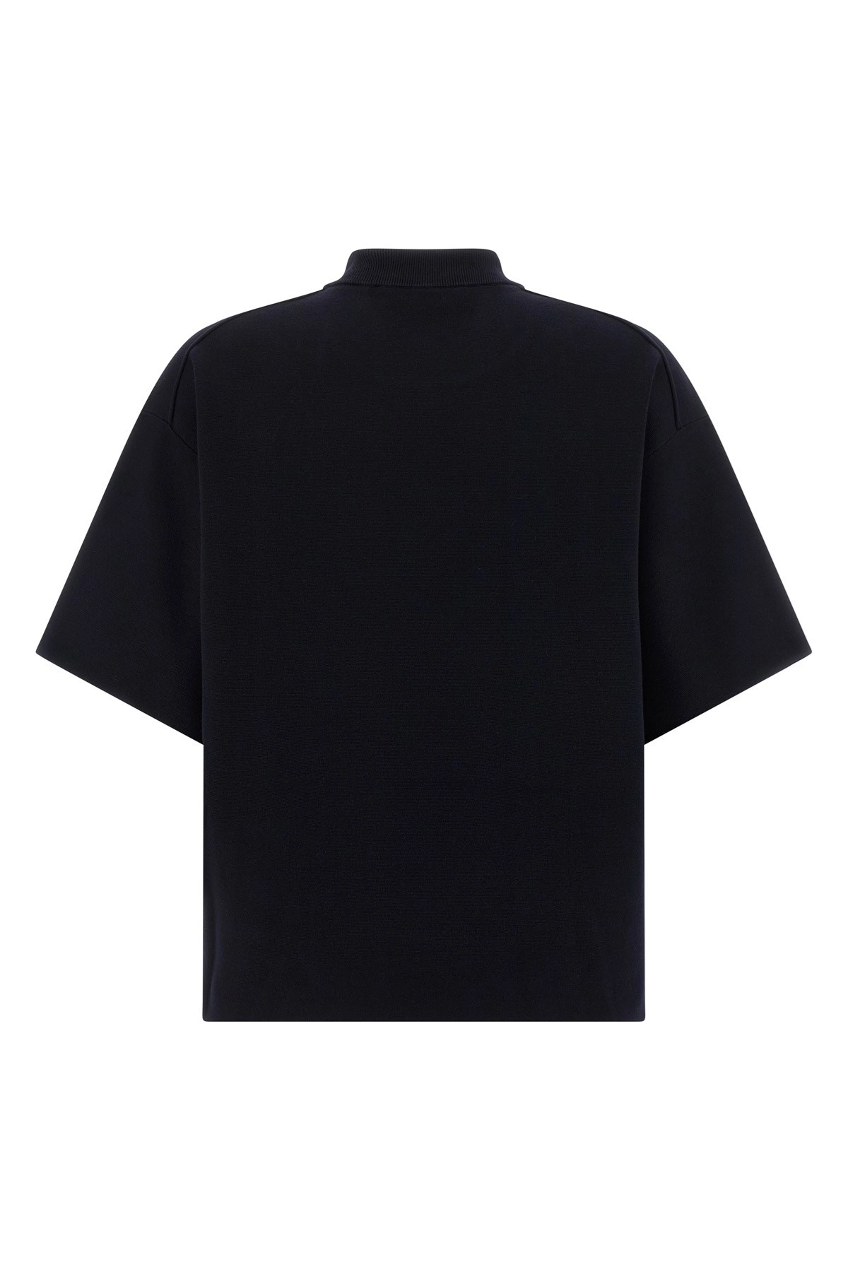 Boxy Cropped Top With Ribbed Neckline