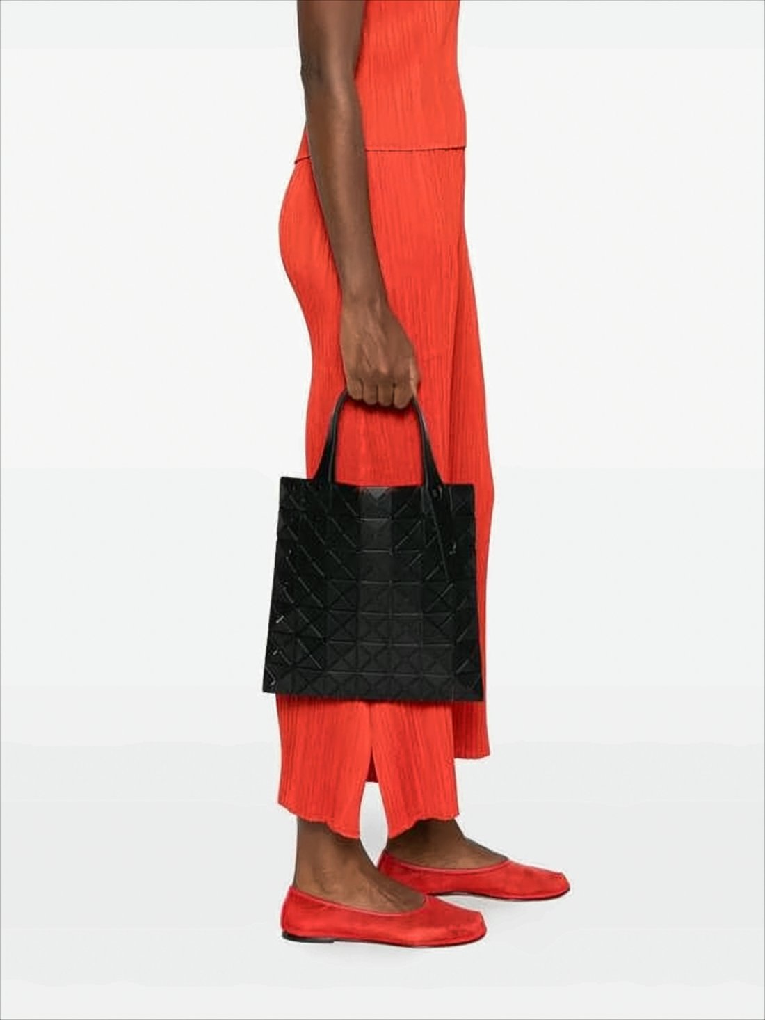 Geometric Faceted Black Tote Bag