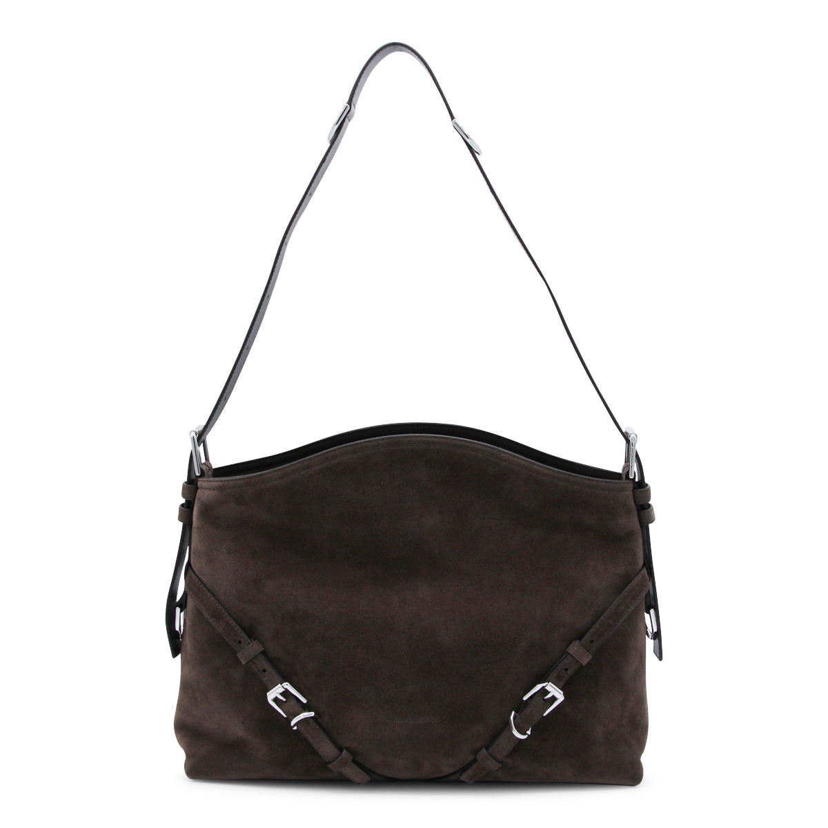 Medium Brown Suede Shoulder Bag