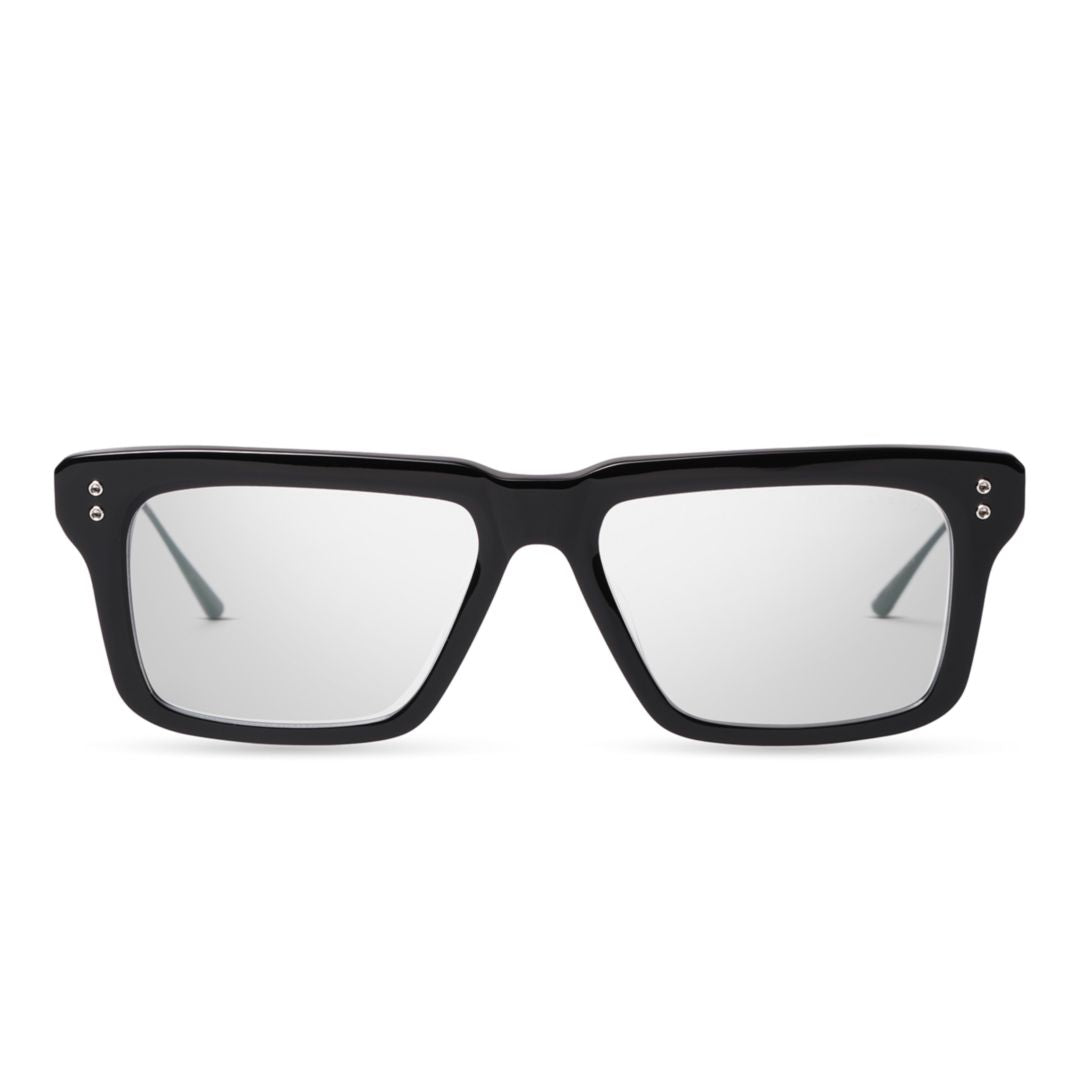 Lataro Rectangular Black Sunglasses with Silver Rivet Accents