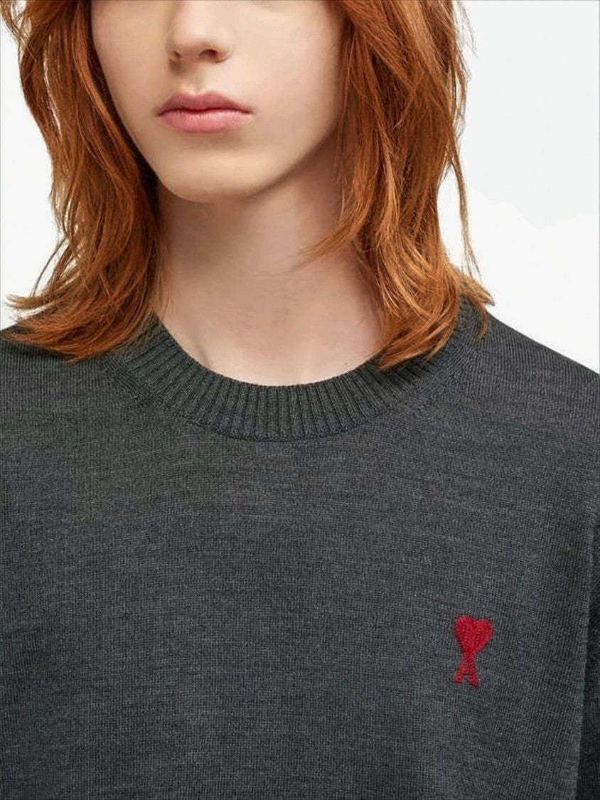 Classic Wool Sweater With Ribbed Details And Signature Logo